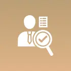 Icon of person with magnifying glass.