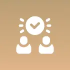 Two figures with a checkmark above them.